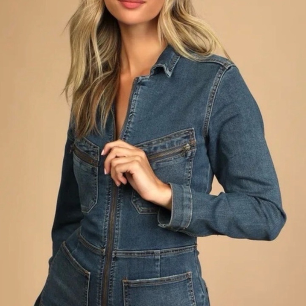 Free People Indigo Jumpsuit - Picture 7 of 8